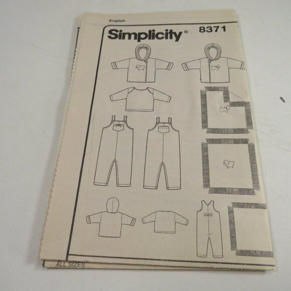 Simplicity 8371 Clothing Sewing Pattern NB- 18mts UNCUT Overalls, Jacket etc - Picture 3 of 9